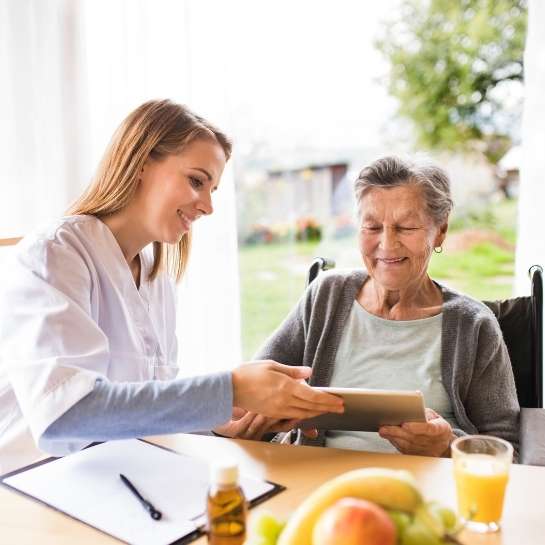Allied Health Assistant assisting in aged care